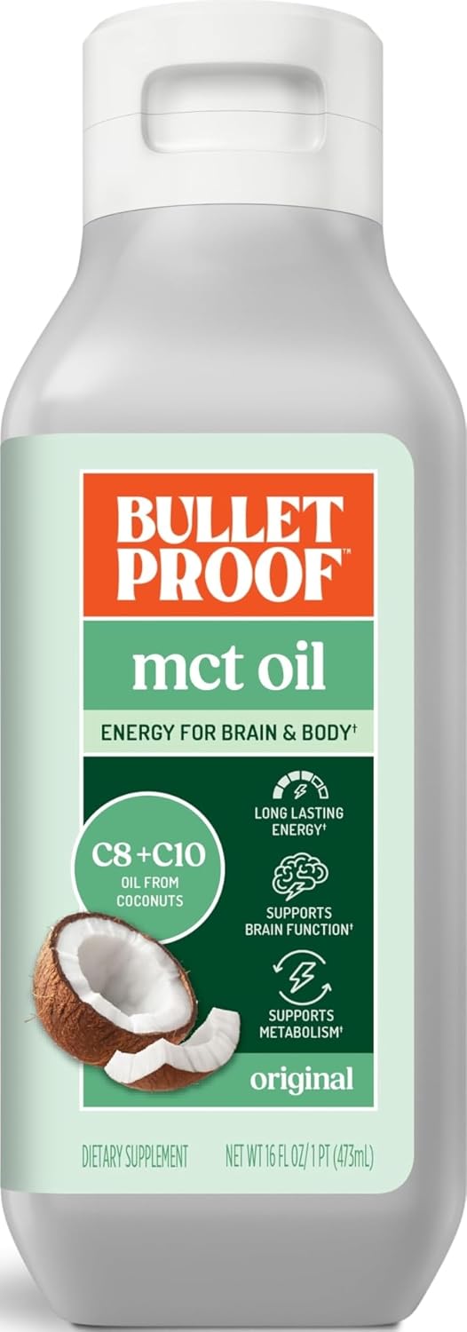 Bulletproof C8 & C10 MCT Oil, 100% Pure Coconut Oil, Unflavored, 16 oz