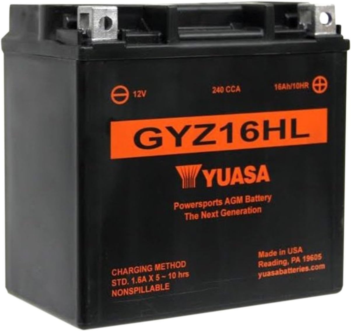 Yuasa YUAM716GHL GYZ16HL Factory Activated GYZ H Series AGM Battery