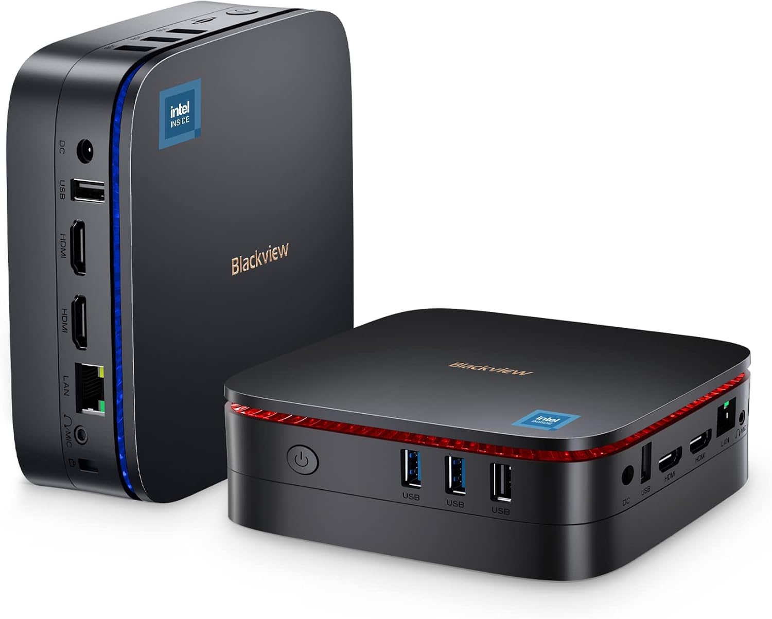 Blackview MP60 Mini PC 16GB DDR4 RAM 512GB M.2 SSD, Gaming Computer with Processor Intel N5095, VESA/Home/Business Mini Desktop, 4K HD Dual HDMI Gigabit Ethernet, Black