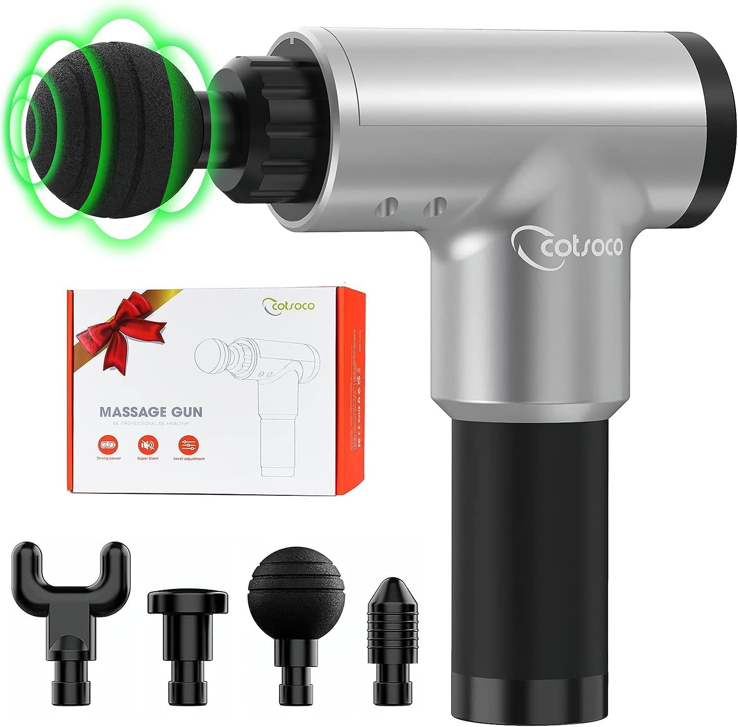 Massage Gun, Muscle Massage Gun Deep Tissue Body Massager, Quiet Professional Handheld 6 Speeds Muscle Gun, Trigger Point Percussion Massager, Birthday Gifts for Men Women, Fathers Day Gift