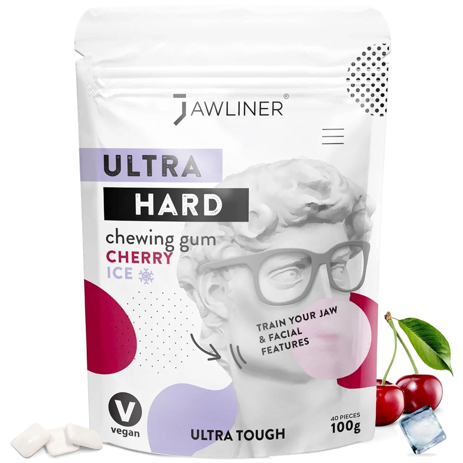 Jawliner® Pioneers the Toughest Handmade Extreme Ultra15x Harder Jawline Gum with 12 Weeks Coaching - Sugar-Free Mastic Gum with No Artificial Flavors - Hard Chewing Jaw gum for Jaw Shaping & Mewing (2 Months Pack)