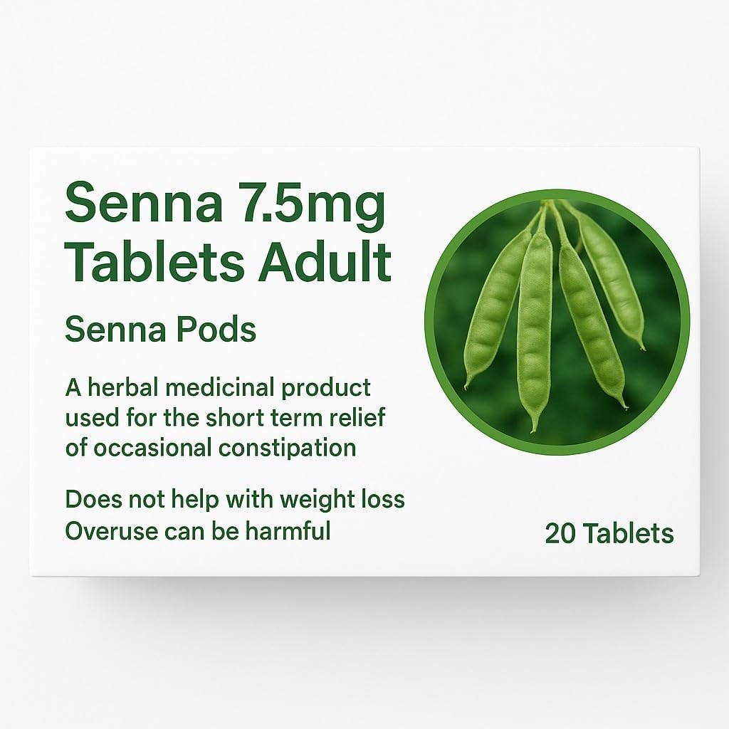 2X Senna 7.5mg 20 Tablets - Natural Laxatives Constipation Relief Laxative (Two Packs) - Effective Overnight Constipation Relief & Stool Softener for Adults, Supports Digestion, Eases Nausea