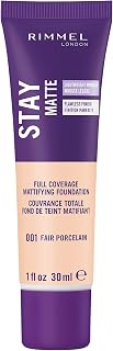 Rimmel London Stay Matte Liquid Mousse - 001 Fair Porcelain - Foundation, Lightweight, Shine Control, Oil-Free, 1oz