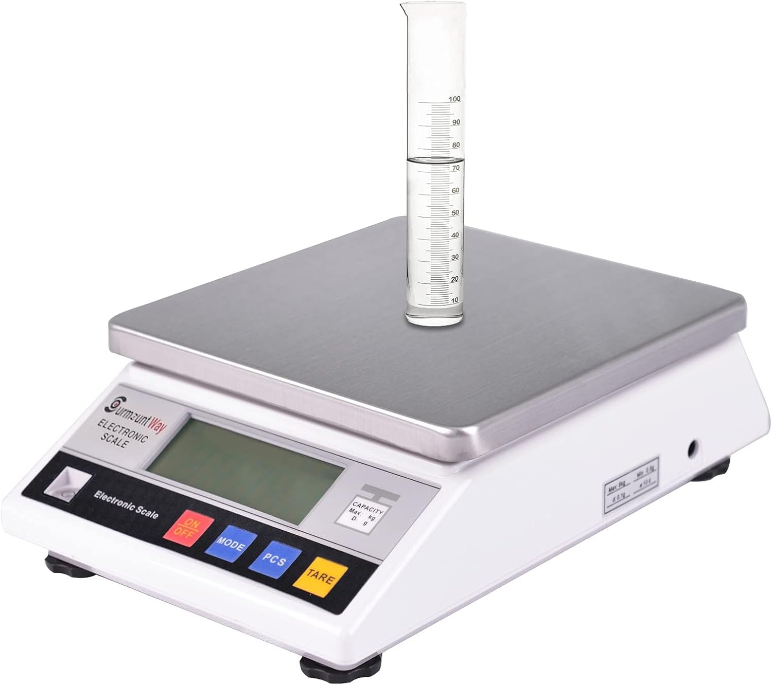 SurmountWay High Precision Digital Scale - 6kg x 0.1g, Accurate for Lab, Industrial, Commercial & Kitchen Use