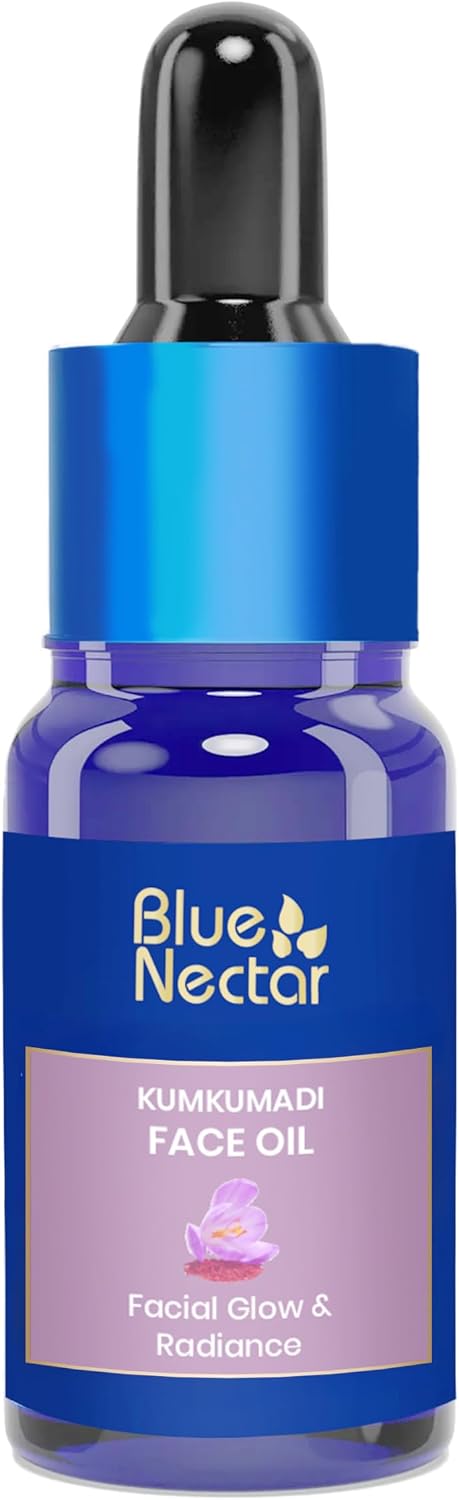 Blue Nectar Kumkumadi Oil for Face, Ayurvedic Saffron Face Serum for Women & Men | Collagen & Anti Aging Serum for Mature Skin | Anti Wrinkle Facial Oil (26 Herbs, 10ml)