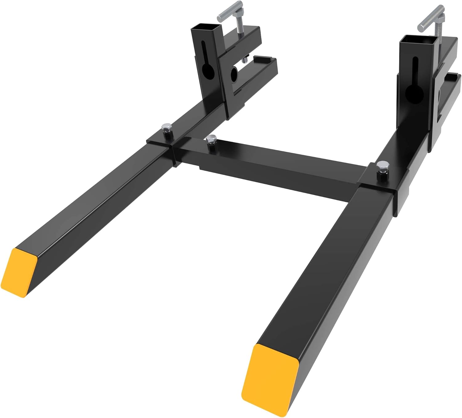 YINTATECH 60" 4000lbs Clamp on Pallet Forks Heavy Duty Tractor Forks with Adjustable Stabilizer Bar Tractor Bucket Forks for Tractor Attachments, Skid Steer, Loader Bucket