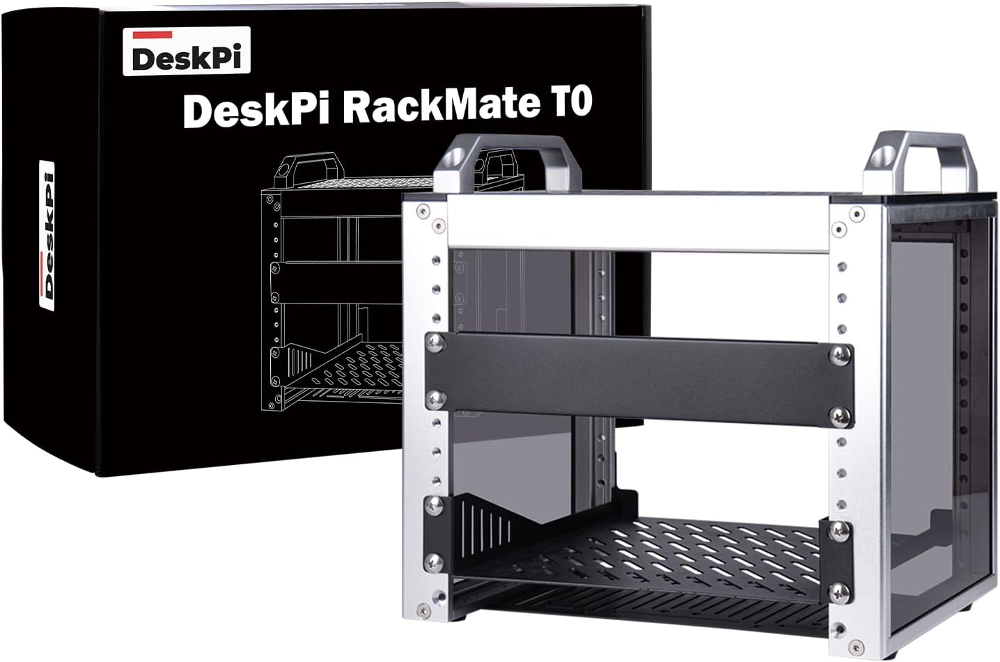 GeeekPi 4U Server Cabinet, 10 inch Mini Server Rack for Network, Servers, Audio, and Video Equipment, DeskPi RackMate T0 Rackmount, 7.87 inch Depth