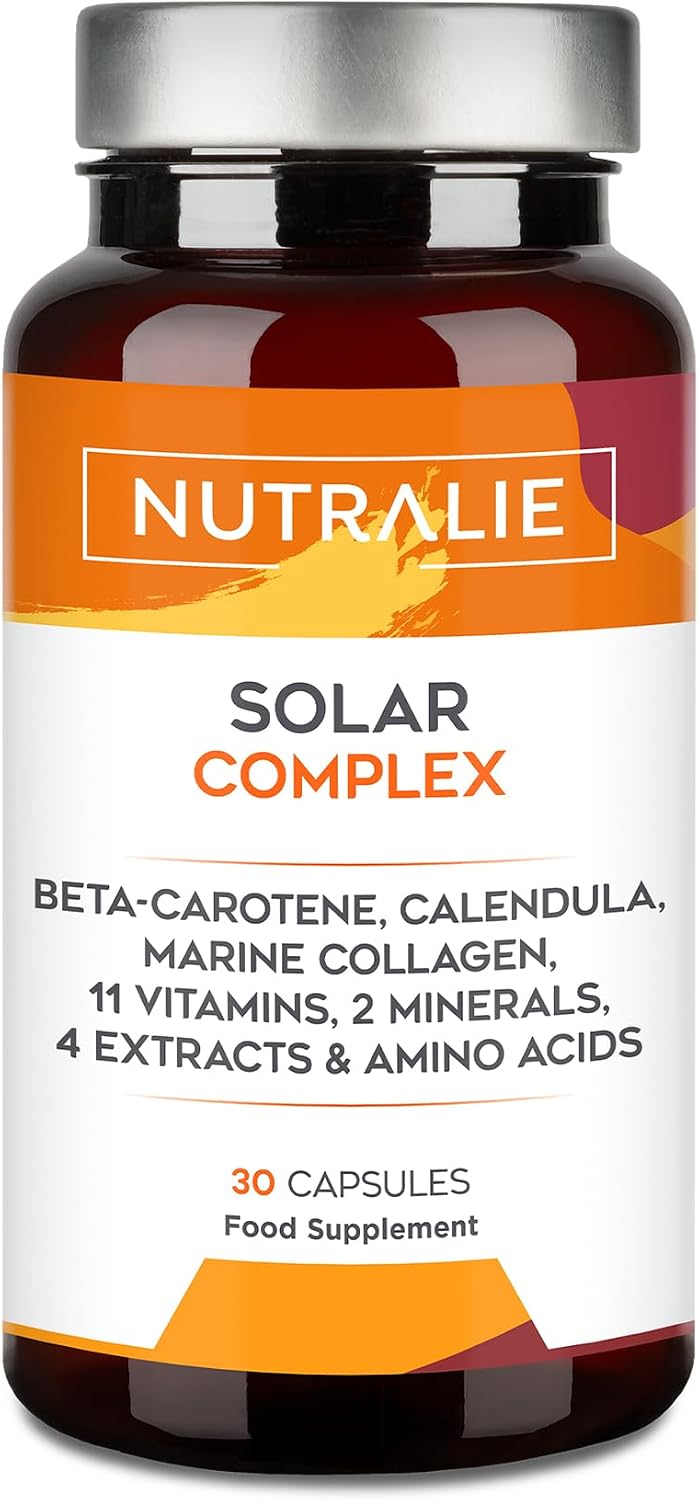Solar Care Complex 360 - Vitamin C + Collagen + Copper Beta-Carotene + Curcuma + 15 Vitamins - 30 Capsules Nutralie
