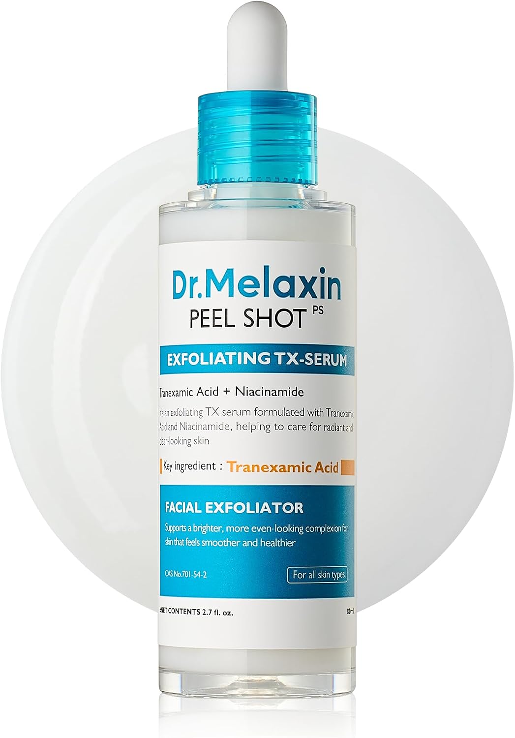 Dr.Melaxin Peel Shot Exfoliating Tx Serum 80Ml 99% Pure Tranexamic Acid & Niacinamide Aha Pha Brightening 2.71 Fl Oz (Pack Of 1) Black