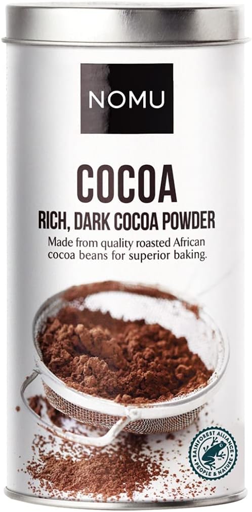 NOMU Cocoa Powder - Baking, Cooking, Cake Making, Hot Chocolate (150g) Rich Dark Flavour, Vegan, Kosher, Halaal