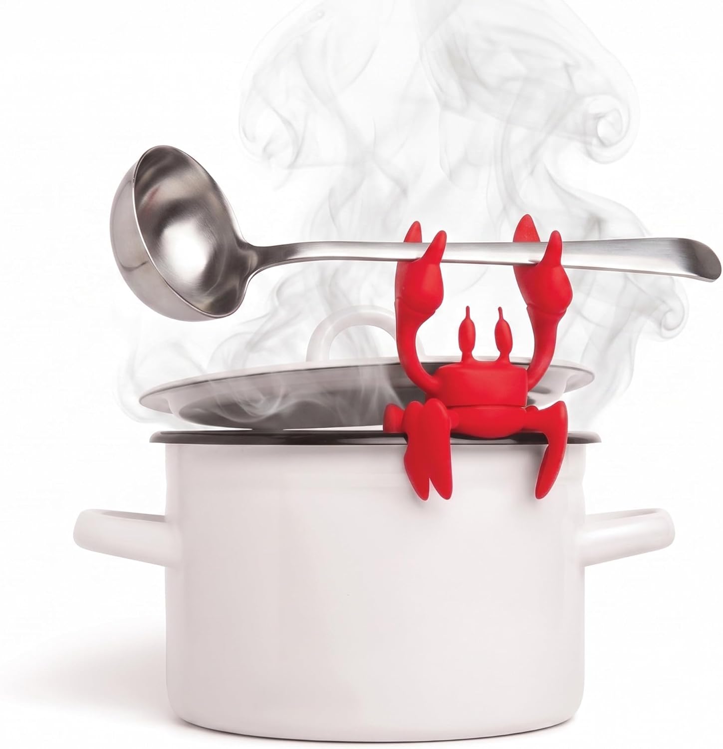 OTOTO Red The Crab Silicone Utensil Rest - Kitchen Gifts, Silicone Spoon Rest - Heat-Resistant Kitchen - Steam Releaser, Chopstick Rests & Holders