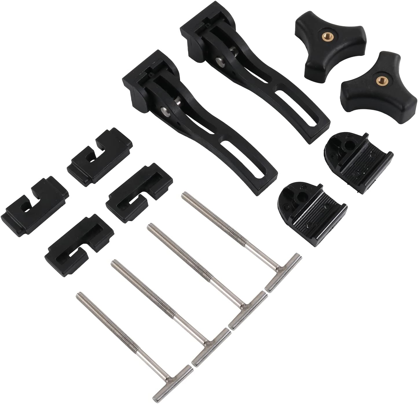 Truck Tonneau Cover Replacement and Accessories Part Kit for Hard Tri-fold & Quad-fold Truck Bed Cover Include Nut, T-Bolt and Tonneau Cover Clamp, 2X Rear Clamp
