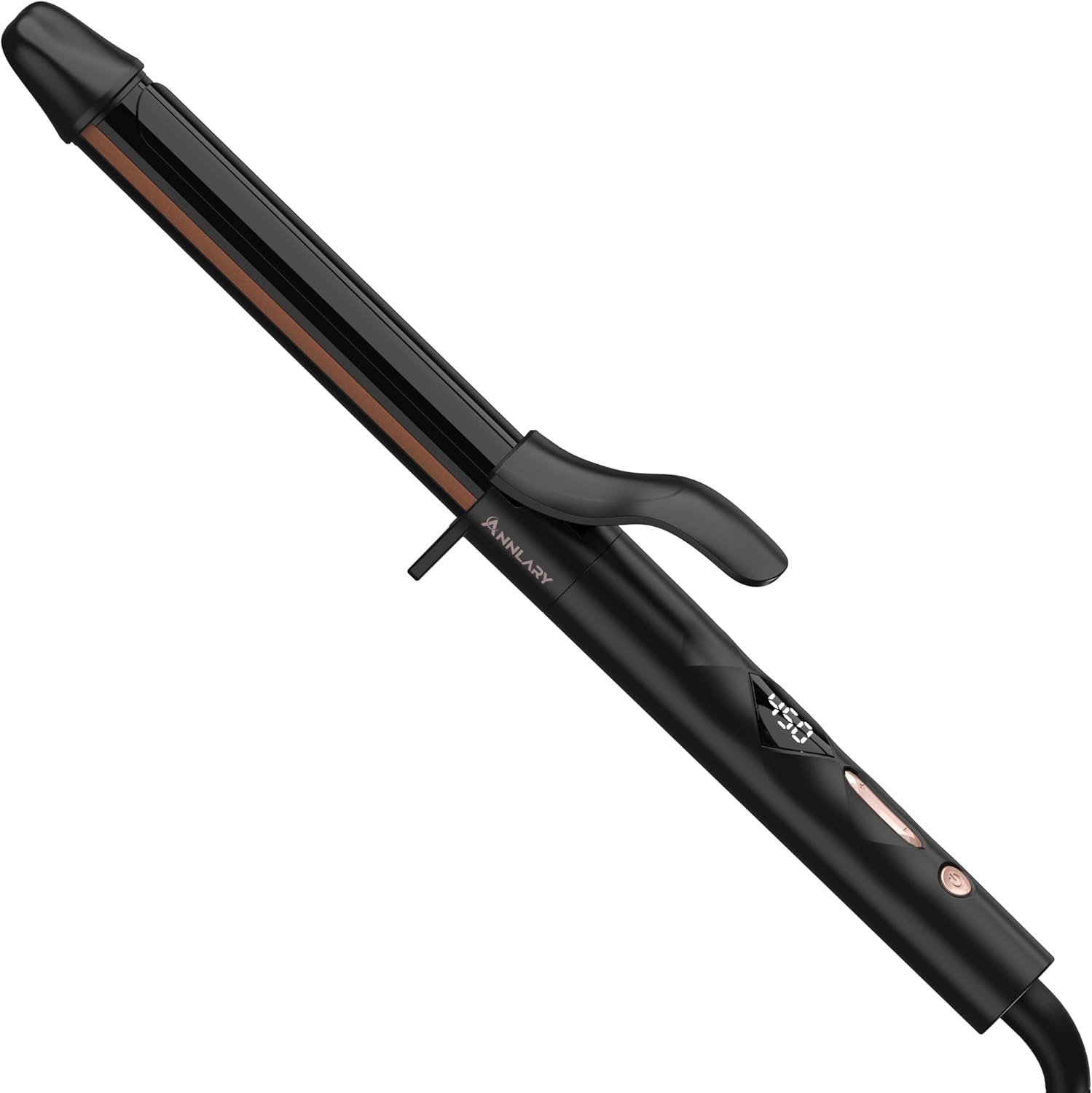 1 Inch Curling Iron, Long Barrel Titanium Ceramic Hair Curler, Fast Heating Curling Wand with 8 Heat Settings with LED Display for All Hair Types Dual Voltage 110-240V for Travel