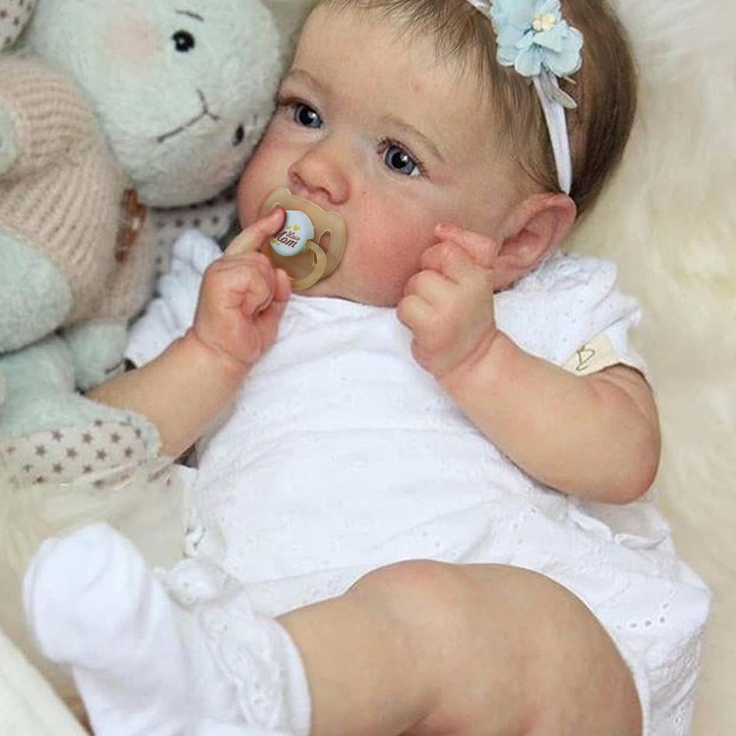 JIZHI Realistic Newborn Doll Girls 20 inch Lifelike Baby Doll Reborn Dolls Sweet Smile Newborn Real Life Baby Dolls Softness vin-yl Baby Dolls Gift for Kids Age 3+