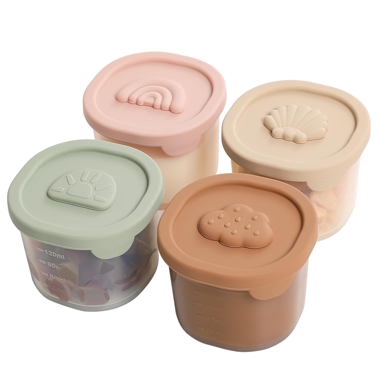 Baby Food Containers Silicone Baby Food Storage Containers for Infants and Toddlers Baby Food Jars Silicone Baby Food Container Freezer Safe Reusable Baby Food Containers with Lids 4PK