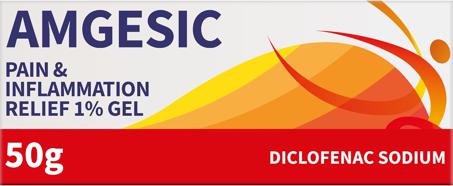 Amgesic Pain Relief 1% Gel - Deep Relief Diclofenac Gel - Anti-Inflammatory Gel for Back and Muscle Pain Relief, Aches, Stiff Joints and Swelling, 50 g (Pack of 1), 60.0 grams