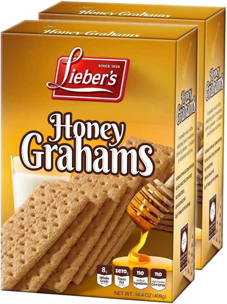 Lieber's Honey Graham Crackers 408g (Pack of 2)| Cholesterol Free, No Artificial Colours, 0g Trans Fat, Kosher