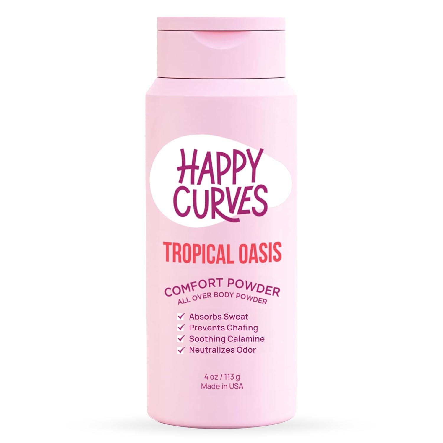 Comfort Powder: Talc Free Anti Chafe Body & Foot Dusting Powder Deodorant to Control Inner Thigh Chafing, Private Areas, and All Over Body for Women 4 oz. (1 Pack, Tropical Oasis)