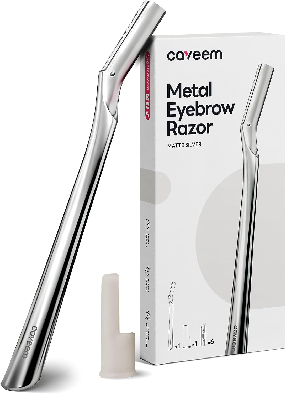 CAVEEM Dermaplaning Razor for Face, Matte Silver