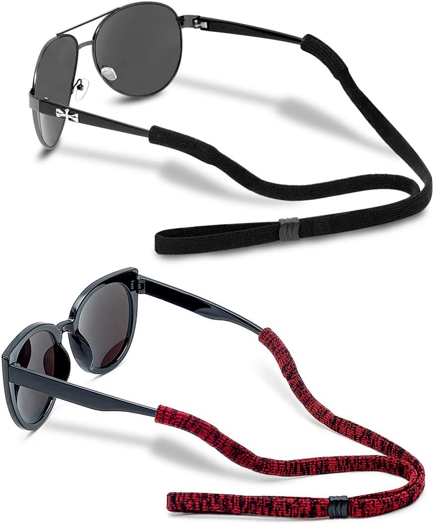 Glasses Strap (2 PCS) Sports Eyeglass Strap Adjustable Sunglasses Retainer for Men Women