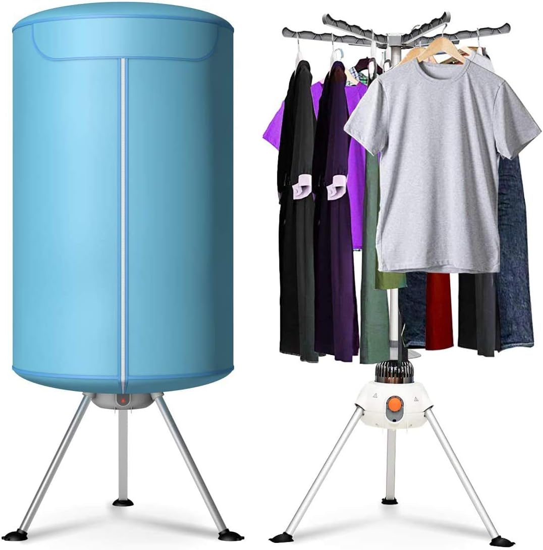 COSTWAY 23597-CYEP, Ventless Laundry, Hot Drying Machine with Heater for Home & Dorms Portable Clothes Dryer