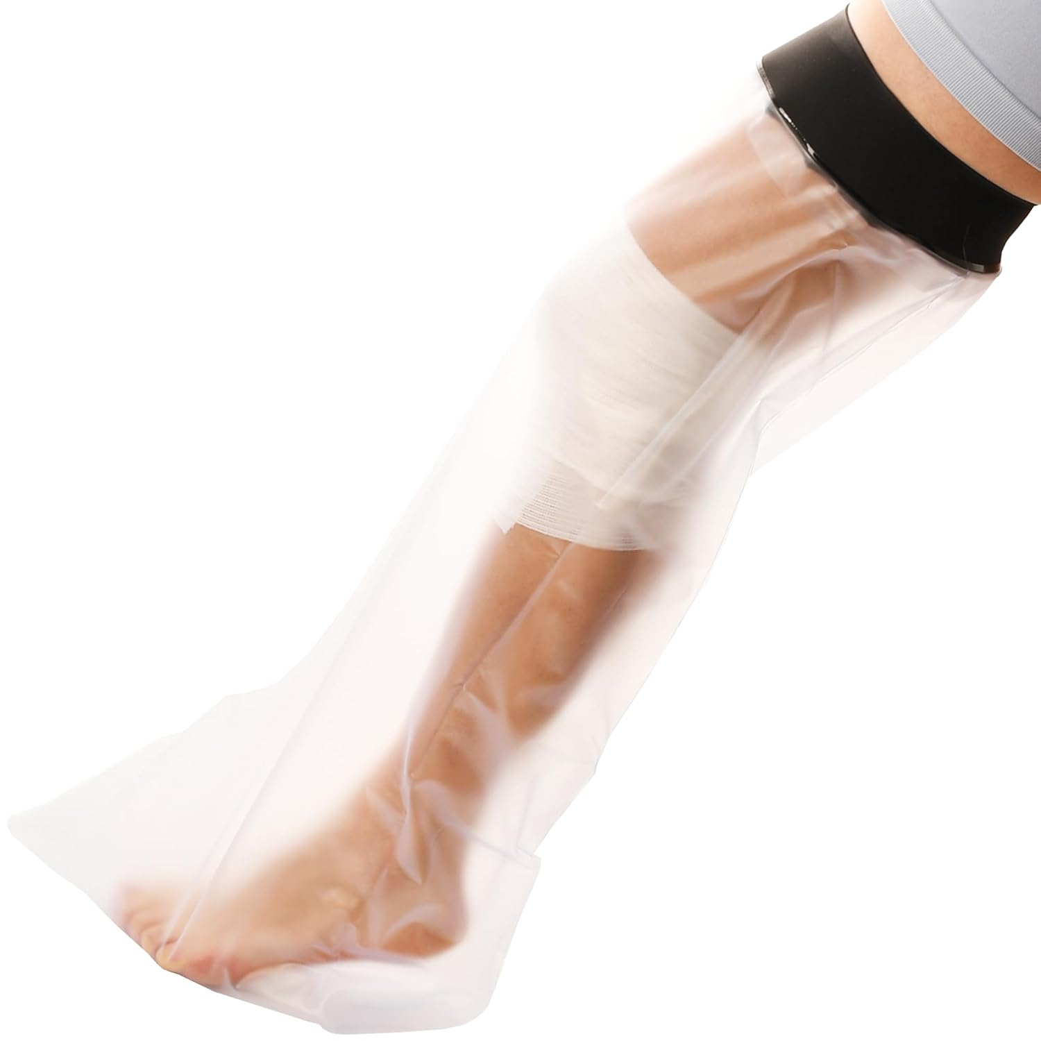 Cast Covers for Shower Leg Adult, Waterproof Cast Protector Cover for Broken Leg Ankle Foot, Reusable Cast Bag for Showering, Non Slip Transparent Protectors for Bandage Wounds Burns