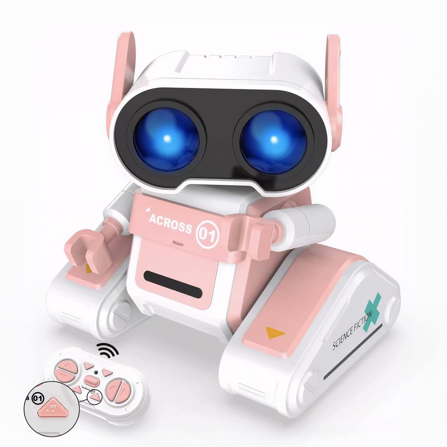 Warmiehomy Robot Toy for Girls & Boys - Intelligent Robots with LED Eyes, Flexible Head & Arms, Dance Moves and Music - Children's Toys for 5-12 Year Olds - Pink