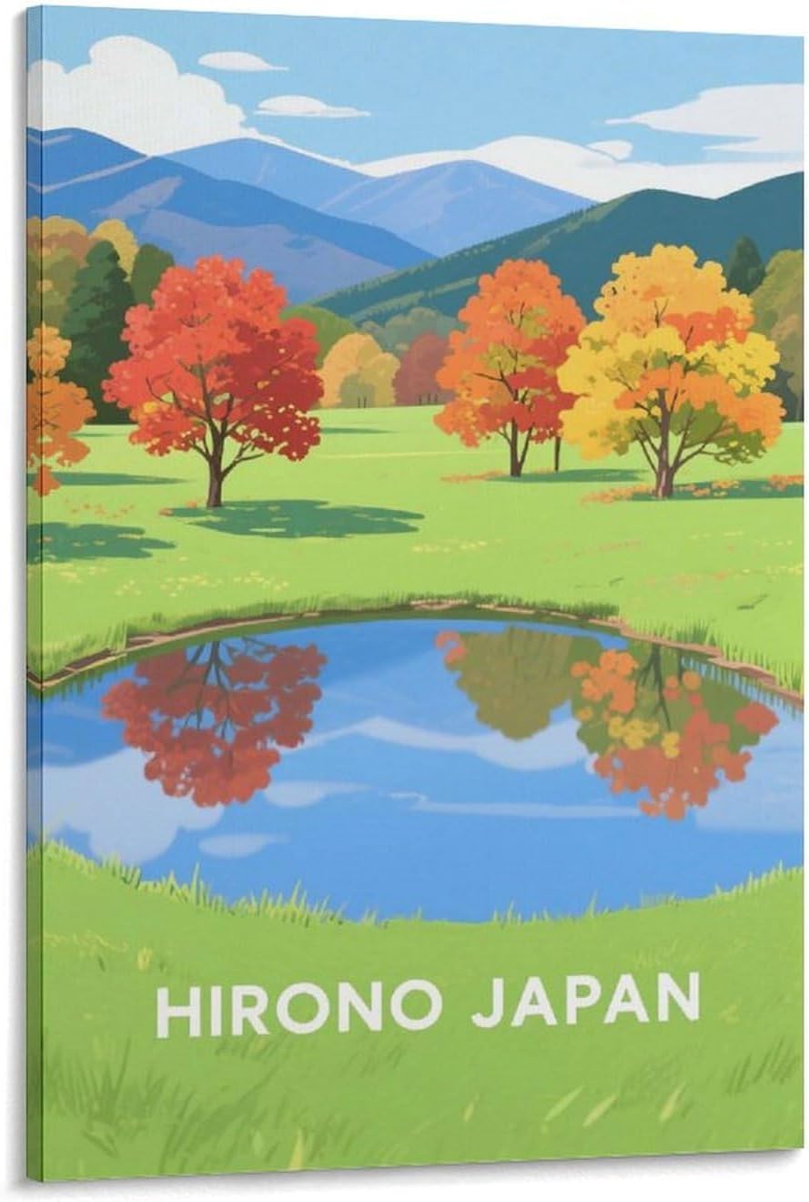 Hirono Japan Vintage Travel Posters 16x24inch(40x60cm) Wall Decor Painting Canvas Wall Art Living Room Poster Bedroom