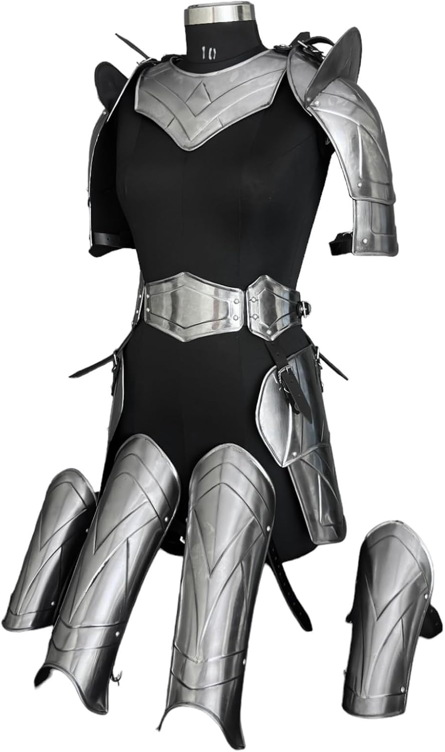Knight armor, Medieval Ancient Cuirass Armor, Brave Lady Armor, Belt, Gorget Pouldron, Shoulder armor,Cosplay, Sca, Larp, Fantasy, Armor, Gift for women.