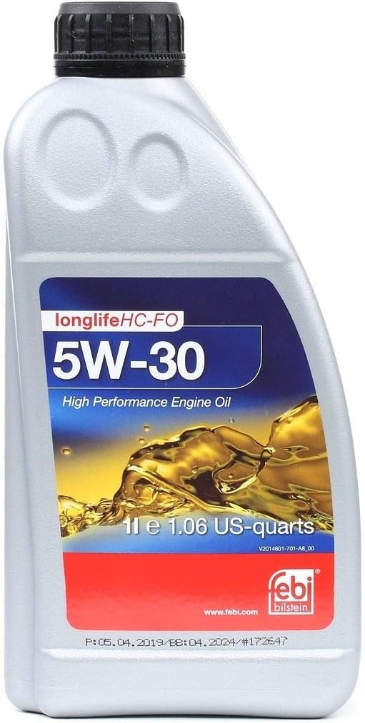 febi bilstein 101150 SAE 5W-30 HC-FO engine oil, 1 litre, light brown