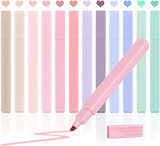 Utron 12pcs Bible Highlighters, Bible Highlighters No Bleed, Pastel Highlighter Set, Cute Highlighters, No Bleed Bible Highlighters Pastel (12 Color)