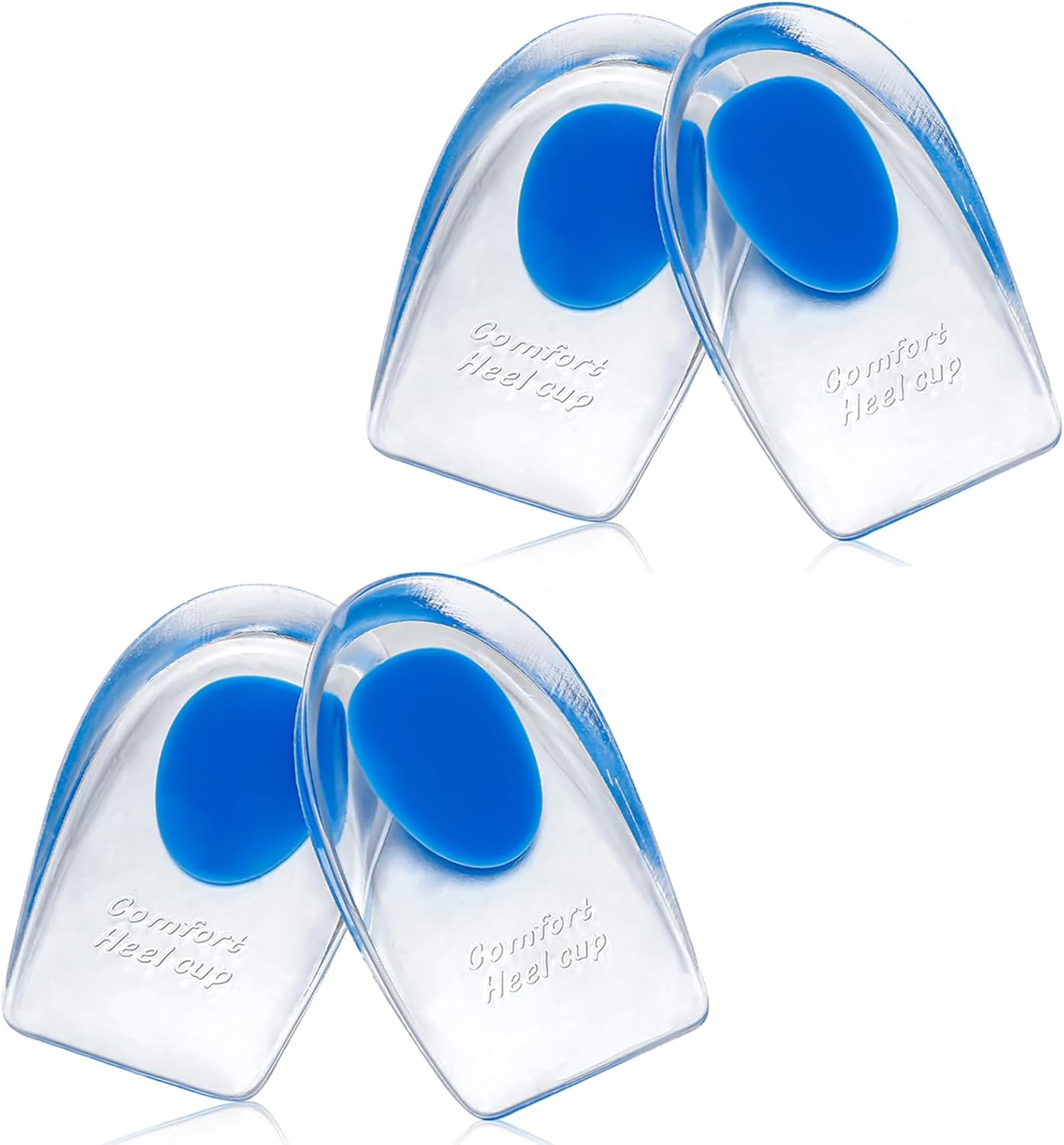 Gel Silicone Heel Pads,2 Pairs Heel Cups for Achilles Tendonitis,Shoe Wedge Inserts for Plantar Fasciitis,Sore Heel, Heel Spur and Heel Pain Relief,Heel Support for Men/Women(Medium)