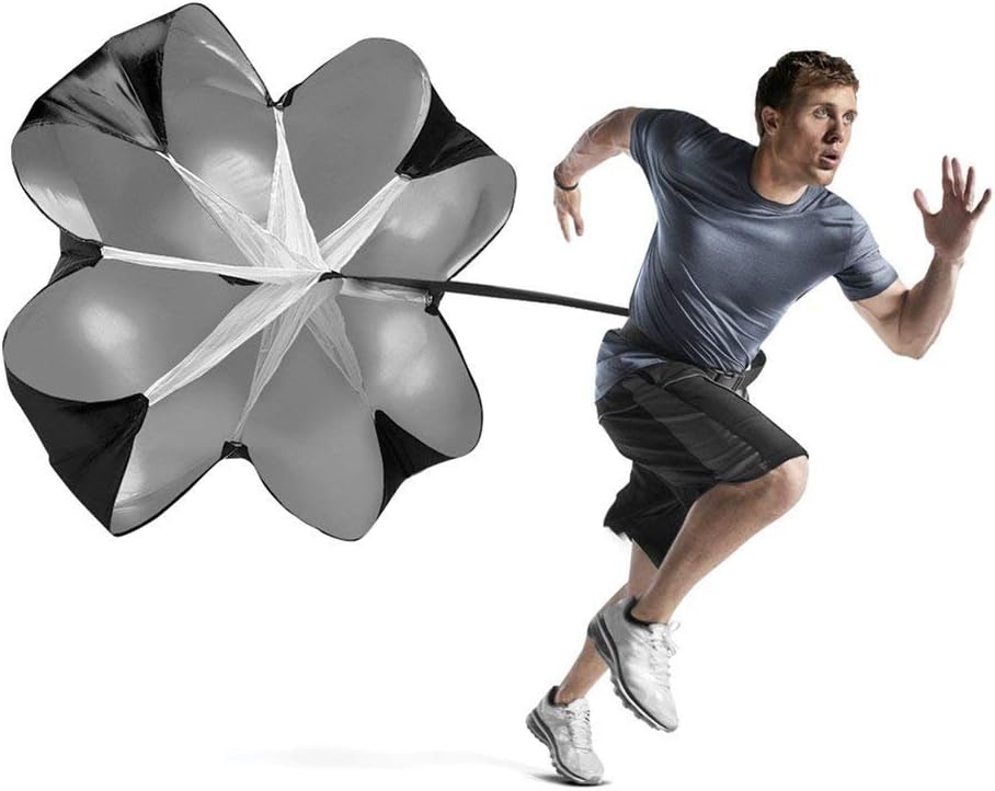 Tioamy Running Speed Chute Resistance Parachute 56 inch Running Umbrella Training Sprint Power Soccer Trainer for Runner, Football, Soccer Drilling