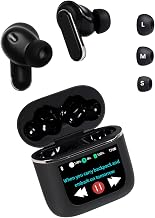 Wireless Bluetooth Headset, Charging case with Touch Function, Color Screen Control Super Smart Noise Cancellation, IPX56 Waterproof, for iOS/Android, Business, Sports