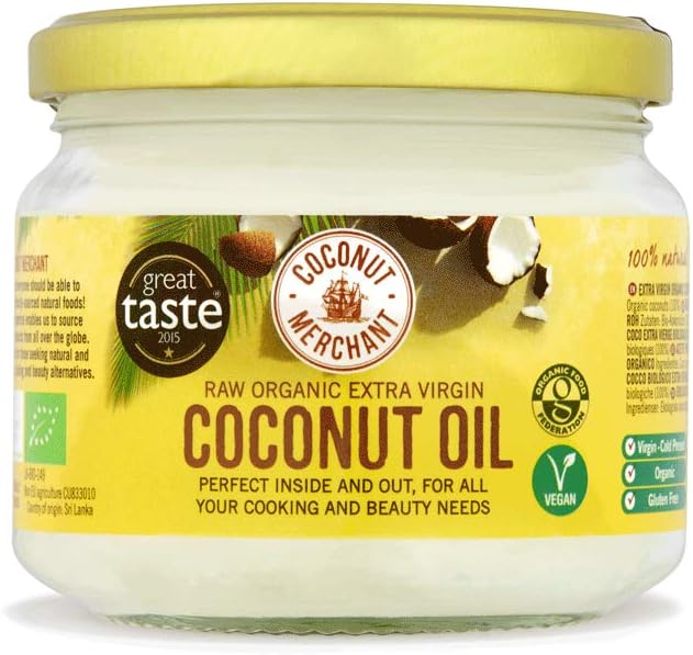Coconut Merchant Organic Coconut Oil 300mL | Extra Virgin, Raw, Cold Pressed, Unrefined | Ethically Sourced, Vegan, Ketogenic and 100% Natural | For Hair, Skin & Cooking