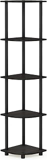 Furinno Turn-N-Tube 5 Tier Corner Display Rack Multipurpose Shelving Unit, 1-Pack, Espresso/Black