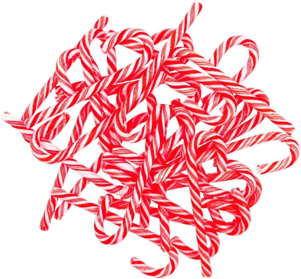 Invero 200 Pack Christmas Tree Loose Peppermint Candy Canes Decoration Sweets Gift Bulk Mega Pack
