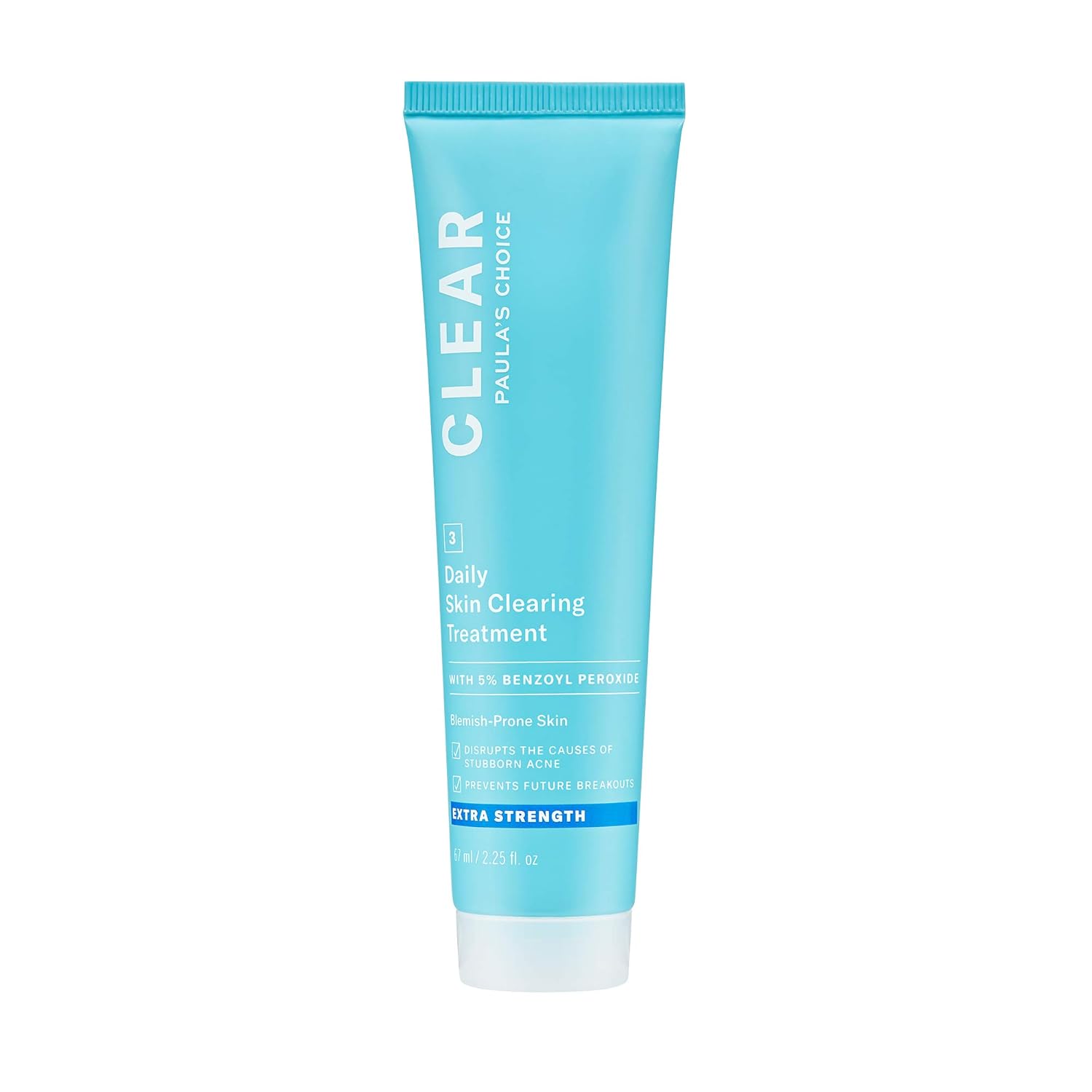 Paula's Choice CLEAR Daily Skin Clearing Treatment with Benzoyl Peroxide, Treats and Prevents Mild to Severe Acne & Breakouts, Fragrance-Free, 2.25 Fl. Oz.