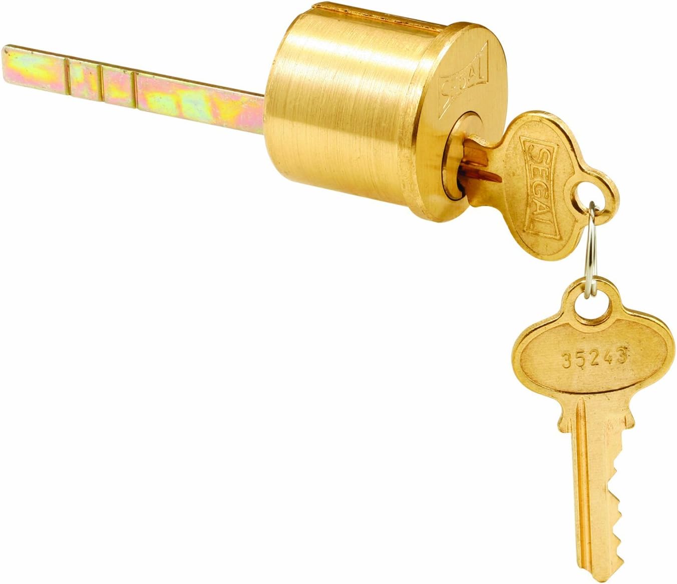 Segal SE 70007 Replacement Lock Cylinder, 1-3/16 In., Solid Brass, Brushed Brass (Single Pack)
