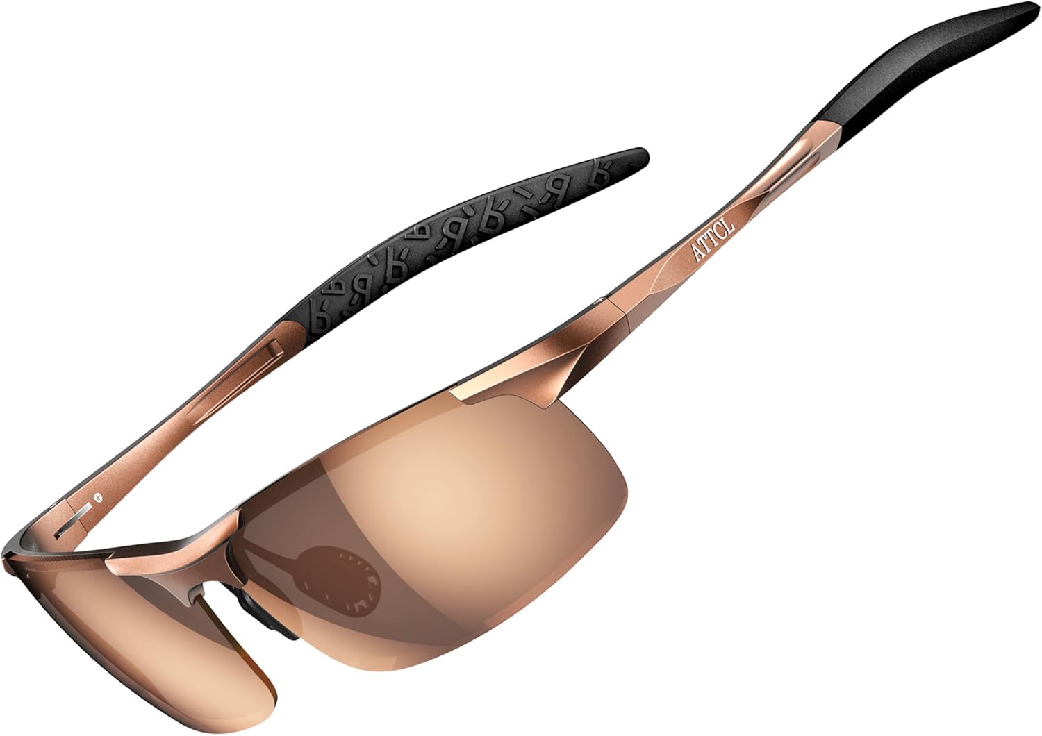 ATTCL Polarised Sunglasses Mens Sports: UV400 Protection Anti Glare Wrap Around Lightweight Cycling Running Golf Driving