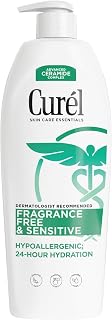 Curel Fragrance Free Comforting Body Lotion, Unscented Dry Skin Moisturizer for Sensitive Skin, with Advanced Ceramide Complex, Repairs Moisture Barrier, 20 oz