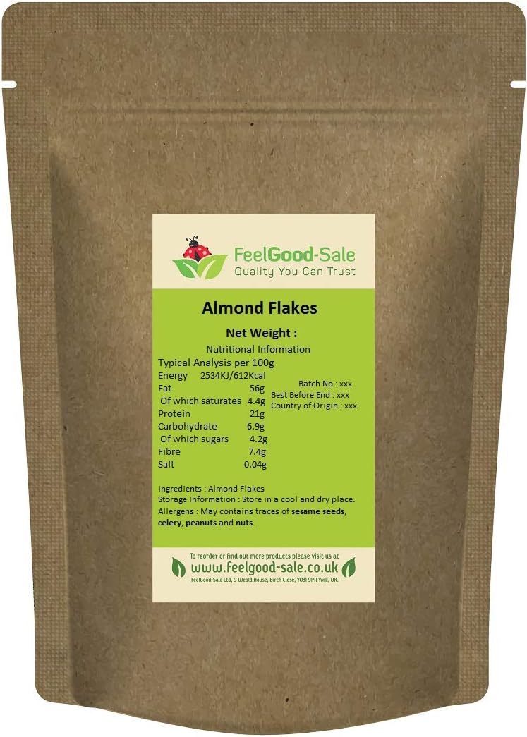 1kg USA Almond Flakes 100% Natural Flaked Raw Almonds (1kg)