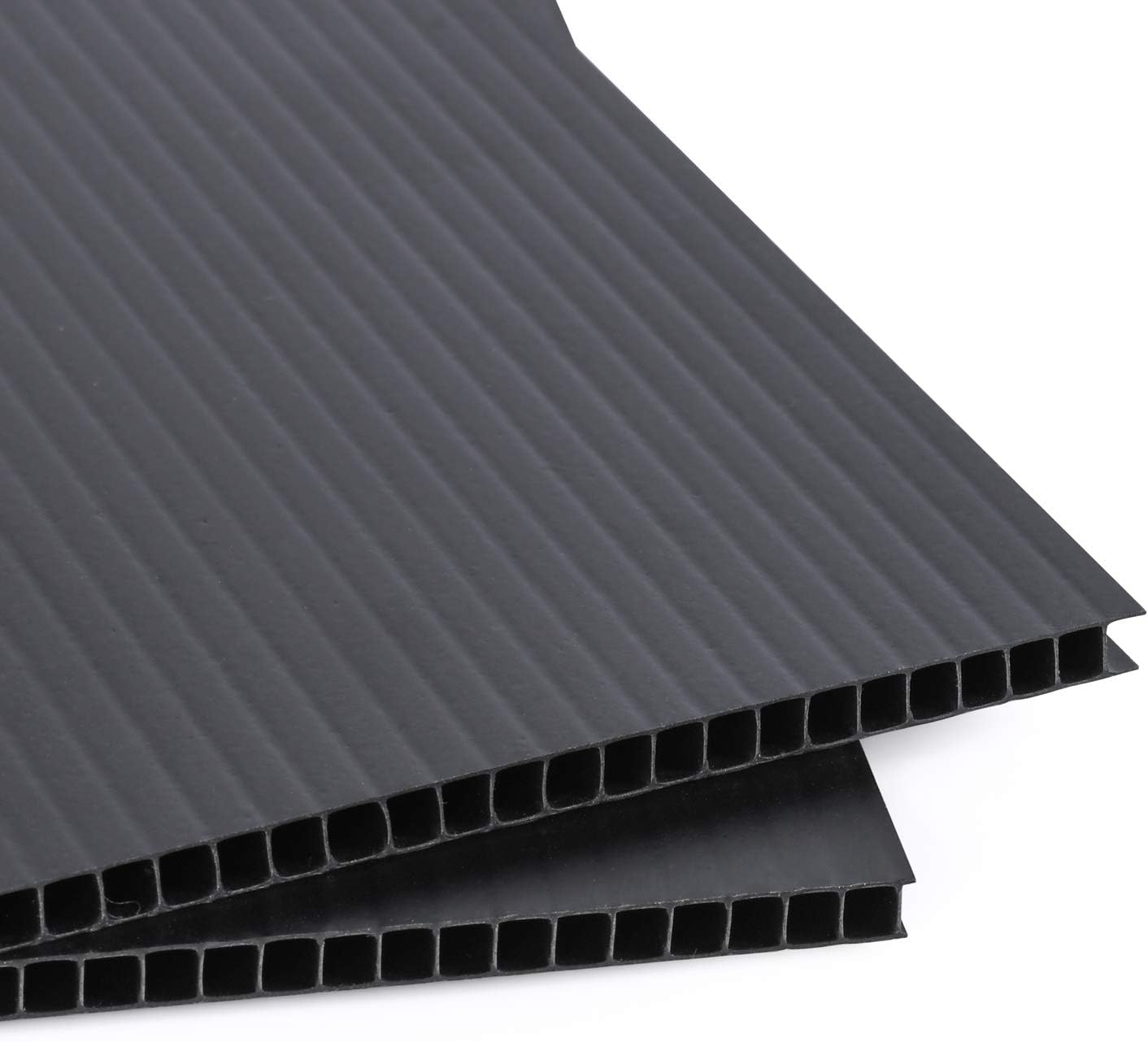 Corrugated Plastic Sheet for Indoor and Outdoor Use - 3/16 Inch Thick Poster Board, 24x36 Inches Pack of 2 Black Board Sheets Waterproof Coroplast Lightweight Blank Yard Signs