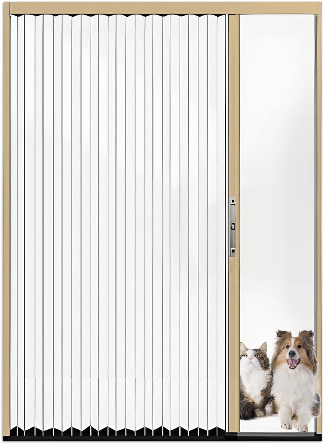 Interior Accordion Folding Door, No Drilling Retractable Sliding Doors with Lock, Customize Room Divider for Bathroom Closet Kitchen Patio, Aluminum Frame and Acrylic Panel