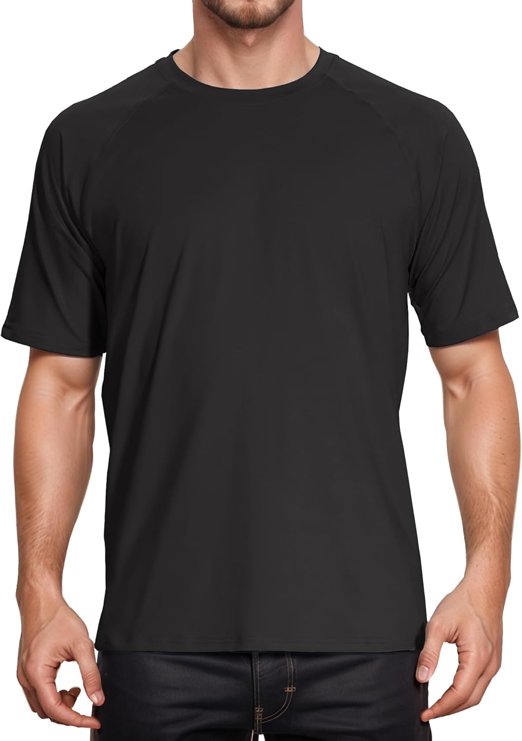 Peakwell Mens UPF 50+ Sport T-Shirts Sun Protection Short Sleeve Tops Outdoor Tee Shirts Rash Guard