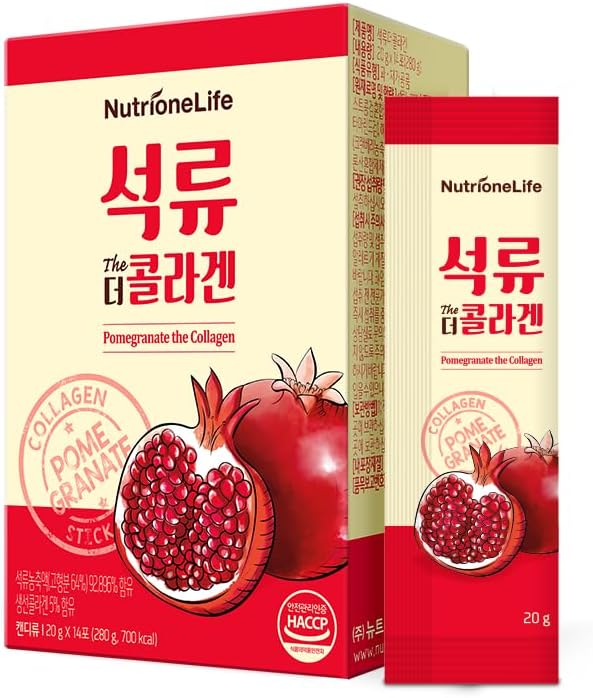 Pomegranate The Collagen Jelly, Korean Woman Antioxidant 1000mg Low Molecular Fish Collagen Jelly, 18579mg Pure Pomegranate Extract, Contain Hyaluronic Acid, Elastin