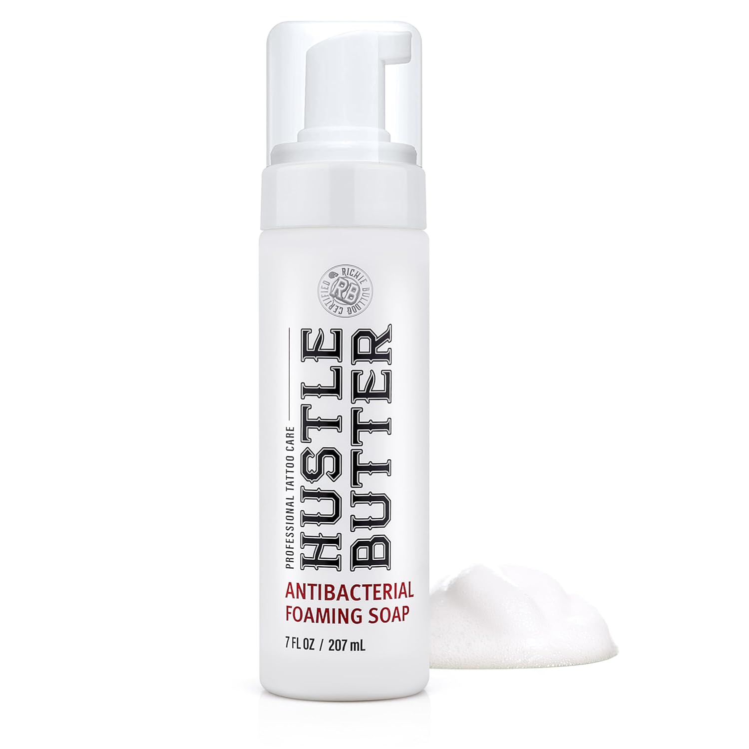Hustle Bubbles Tattoo Aftercare Tattoo Soap Antibacterial Soap To Clean New Tattoos & Piercings Essential Tattoo Supplies 7oz