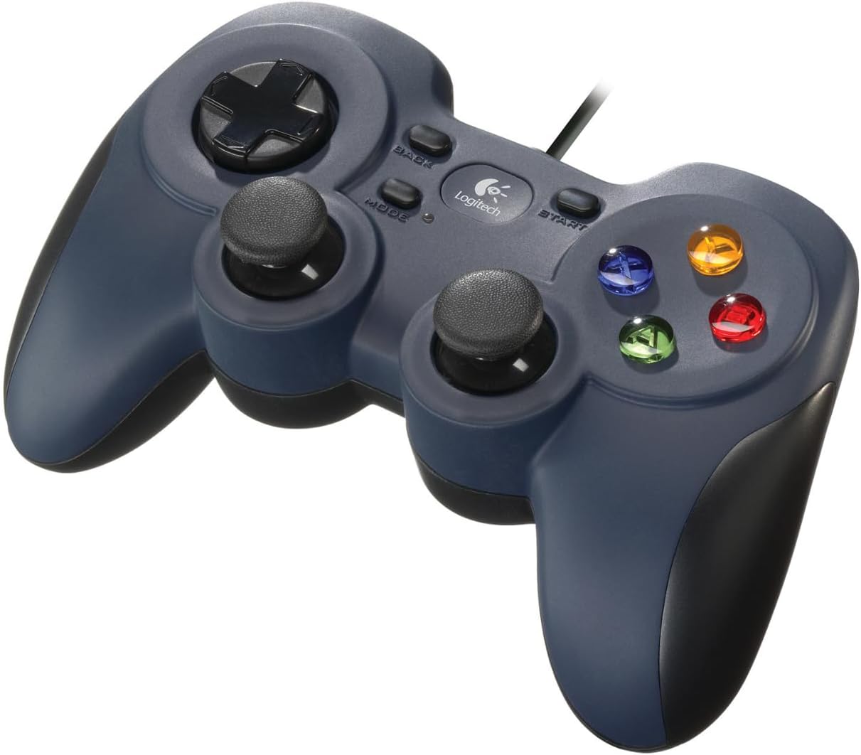 Logitech F310 Wired Gamepad, Controller Console Like Layout, PS 2, 4 Switch D-Pad, Xbox One, Mac, Windows, 1.8-Meter Cord, PC - Grey/Blue
