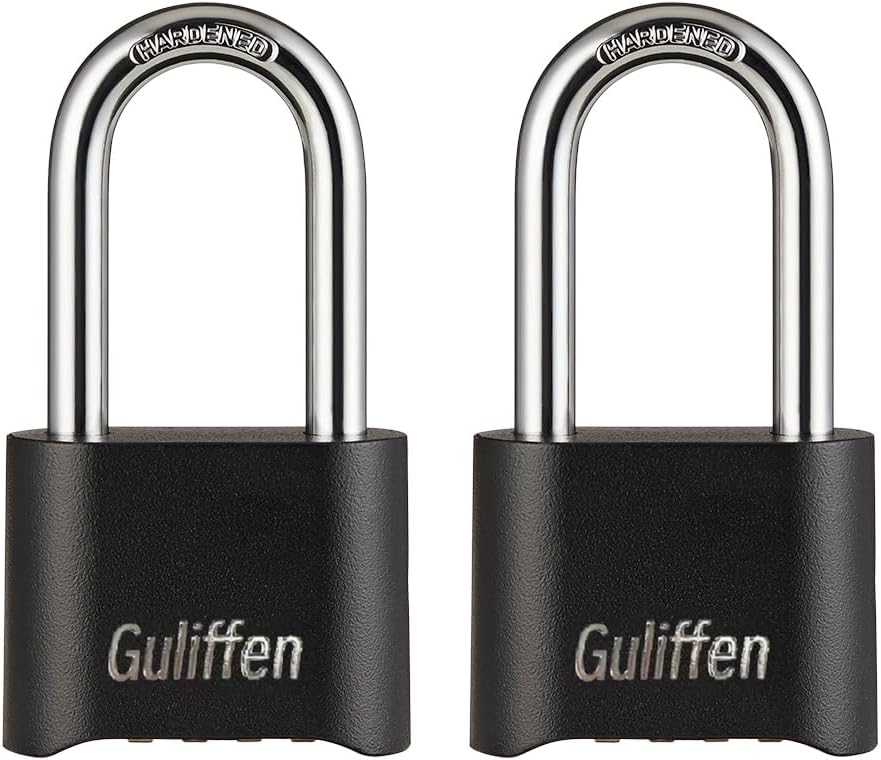 2 Pack Heavy Duty Weatherproof Combination Padlock, Outdoor Combination Lock with Long Shackle for Gate, Fence, Warehouse, Storage Unit,Garages