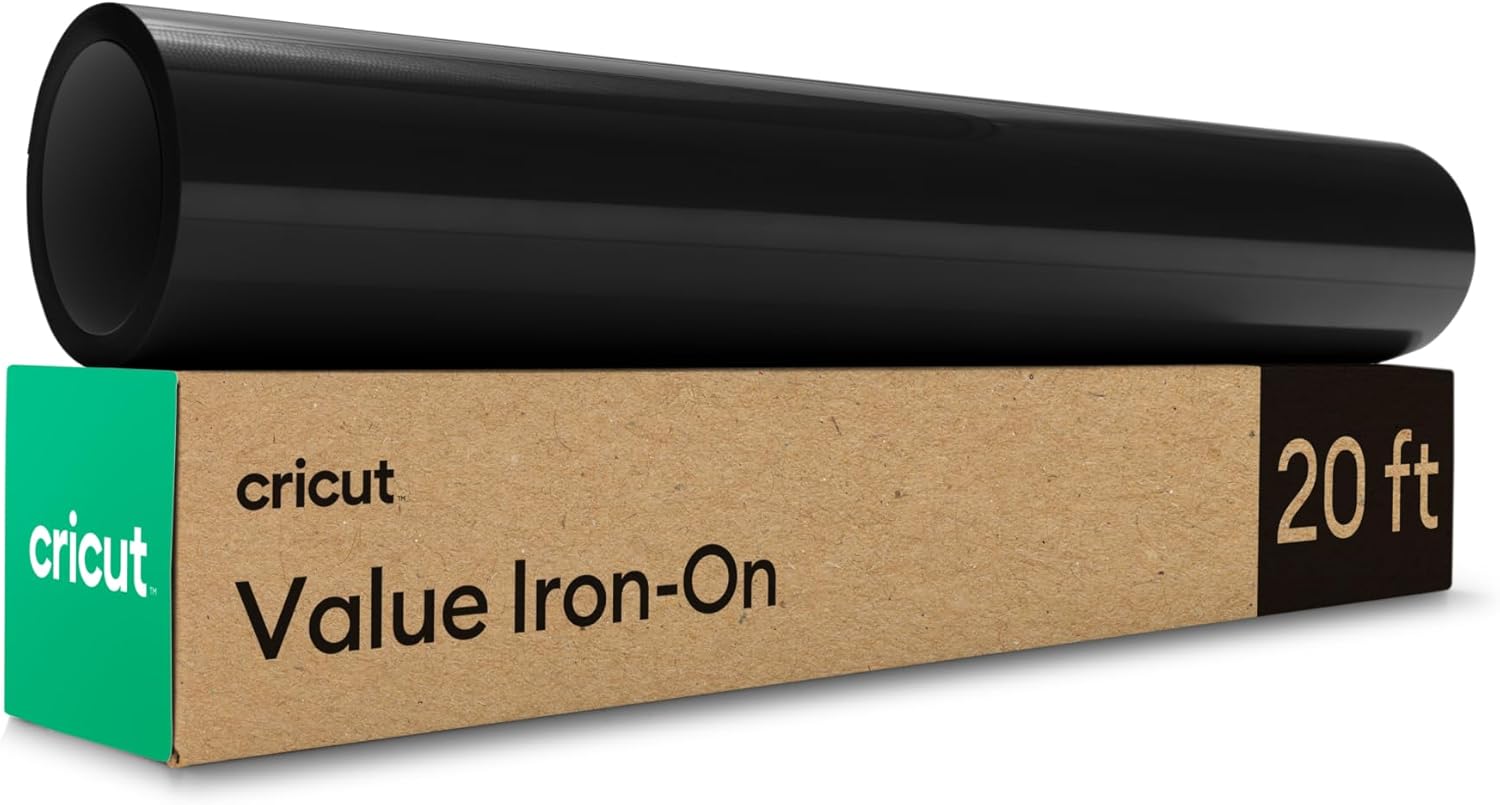 Cricut® Value Iron-On, Black (12 in x 20 ft)- HTV Heat Transfer Vinyl